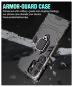 Shock Proof Back Case Mobile Cover for Samsung Galaxy S24 Ultra 5G | Back Cover Case (Tough Armor | Hybrid PC + TPU | Ring Holder & in-Built Kickstand | Black) - Image 7