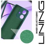 Back Cover for Oppo A3x 5G | A3x 4G | A3 5G | Ultra Slim Soft Rubberised Case | Inner Velvet Fabric Lining | Matte Silicone Flexible Mobile Case | Camera Protection - Green - Image 4