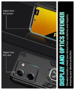 Shock Proof Back Case Mobile Cover for Poco M7 Pro 5G | Back Cover Case (Tough Armor | Hybrid PC + TPU | Ring Holder & in-Built Kickstand | Black) - Image 5