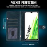Shock Proof Flip Cover Back Case for Itel P55 5G | Magnetic Wallet Leather Case with Stand - Image 4