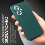 Back Cover for Oppo A79 5G | Ultra Slim Soft Rubberised Case | Inner Velvet Fabric Lining | Matte Silicone Flexible Mobile Case | Camera Protection - Green - Image 8