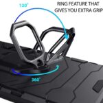 Shock Proof Back Case Mobile Cover for Samsung Galaxy S20 (Armor | Hybrid PC + TPU | Full Protection with Ring Holder Kickstand | Carbon Black) - Image 5