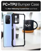 Shock Proof Clear Back Case Mobile Cover for Xiaomi Mi 11T 5G | Mi 11T Pro 5G (Hard | Hybrid PC + TPU | Full Armour Device & Camera Protection | Black) - Image 5