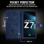 Shock Proof Flip Cover Back Case for Iqoo Z7 5G | Magnetic Wallet Leather Case with Stand - Image 4