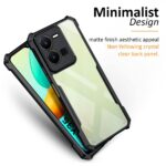 Shock Proof Clear Protective Back Case for Vivo Y35 - AirEDGE Technology | 360 Degree Camera Protection | Transparent Hybrid Back Case Mobile Cover - Black - Image 5