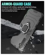 Shock Proof Back Case Mobile Cover for Realme XT | Back Cover Case (Tough Armor | Hybrid PC + TPU | Ring Holder & in-Built Kickstand | Black) - Image 4