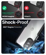 Shock Proof Clear Protective Back Case for Motorola Moto G52 | G82 5G - AirEDGE Technology | 360 Degree Camera Protection | Transparent Hybrid Back Case Mobile Cover - Black - Image 3