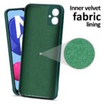 Slim Ultra Soft Rubberised Back Cover for Samsung Galaxy M04 | F04 | A04e | Inner Velvet Fabric Lining | Matte Silicone Flexible Camera Protection Back Case - Green - Image 3