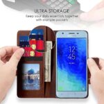 Shock Proof Flip Cover Back Case for Samsung Galaxy J3 2018 | Magnetic Wallet Leather Case with Stand - Image 3