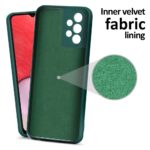 Silicone Ultra Slim Soft Rubberised Inner Velvet Fabric Lining Matte Flexible Back Case Back Cover with Camera Protection for Samsung Galaxy A13 4G (Green) - Image 2