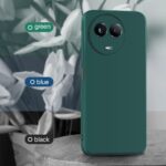 Back Cover for Realme Narzo 60X 5G | 11 5G | 11X 5G | Realme C67 | Slim Soft Rubberised Case | Inner Velvet Fabric Lining | Matte Silicone Flexible Mobile Case | Camera Protection - Green - Image 4