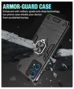 kelpuj Shock Proof Back Case Mobile Cover for Realme 9 Pro 5G | Bumper Back Cover Case (Tough Armor | Hybrid PC + TPU | Full Protection with Ring Holder & in-Built Kickstand | Black) - Image 6