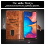 Shock Proof Flip Cover Back Case for Samsung Galaxy A20 | Magnetic Wallet Leather Case with Stand - Image 4