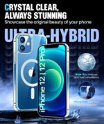 Ultra-Hybrid Back Case Cover for iPhone 12 / for iPhone 12 Pro | Compatible with MagSafe | Drop and Camera Protection | Shock Proof Crystal Clear Mobile Back Case (PC+TPU, Transparent) - Image 4