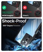 kelpuj Shock Proof Clear Protective Back Case for Infinix Note 12 Turbo - AirEDGE Technology | 360 Degree Camera Protection | Transparent Hybrid Back Case Mobile Cover - Black - Image 4