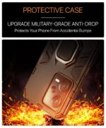 Shock Proof Back Case Mobile Cover for Xiaomi Redmi Note 12 5G | Poco X5 5G | Back Cover Case (Tough Armor | Hybrid PC + TPU | Ring Holder & in-Built Kickstand | Black) - Image 5