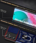 Tough Armor Bumper Mobile Back Case for Samsung Galaxy M54 | F54 5G | Sliding Camera Shield Cover | Shock Proof 360? Protection | Hybrid PC + TPU | Ring Holder with Kickstand ? Blue - Image 4