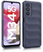 Ultimate Silicon Back Cover Case for Samsung Galaxy M34 5G | F34 5G Drop Protection Shockproof Bumper | Anti-Slip Grip | Scratch Proof Micro-Fibre Cloth Inside (Deep Blue) - Image 4