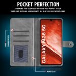 Shock Proof Flip Cover Back Case for Samsung Galaxy M36 5G | Magnetic Wallet Leather Case with Stand - Image 3