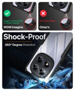 kelpuj Shock Proof Clear Protective Back Case for Redmi Note 14 Pro 5G | Poco X7 5G - AirEDGE Technology | 360 Degree Camera Protection | Transparent Hybrid Back Case Mobile Cover - Black - Image 6