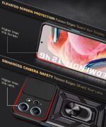 Tough Armor Bumper Mobile Back Case for Redmi Note 12 4G | Sliding Camera Shield Cover | Shock Proof 360? Protection | Hybrid PC + TPU | Ring Holder with Kickstand ? Black - Image 5