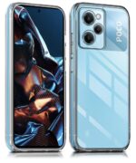 Ultra-Hybrid Crystal Clear Back Case Cover for Poco X5 Pro 5G | Hard Back | Slim Fit Shockproof Design | Camera Protection Bump | Back Cover Case (PC,TPU | Transparent) - Image 2