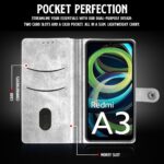 Shock Proof Flip Cover Back Case for Mi Redmi A3 | Magnetic Wallet Leather Case with Stand - Image 5