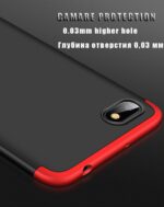 3-in-1 Double Dip Anti Slip Super Slim Hybrid All Angle Protection Lightweight Matte Hard Back Case Cover for XIAOMI REDMI 6A - Black with Blue - Image 2