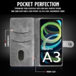 Shock Proof Flip Cover Back Case for Mi Redmi A3 | Magnetic Wallet Leather Case with Stand - Image 5