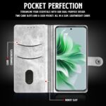 Shock Proof Flip Cover Back Case for Oppo Reno 11 5G | Magnetic Wallet Leather Case with Stand - Image 4