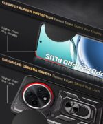 Tough Armor Bumper Mobile Back Case for Oppo F27 Pro Plus 5G | Sliding Camera Shield Cover | Shock Proof 360? Protection | Hybrid PC + TPU | Ring Holder with Kickstand ? Black - Image 8