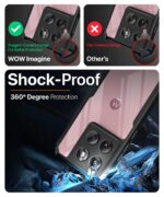 kelpuj Shock Proof Clear Protective Back Case for Moto Edge 60 Fusion - AirEDGE Technology | 360 Degree Camera Protection | Transparent Hybrid Back Case Mobile Cover - Black - Image 4