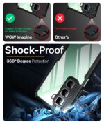 kelpuj Shock Proof Clear Protective Back Case for Infinix Hot 50 5G - AirEDGE Technology | 360 Degree Camera Protection | Transparent Hybrid Back Case Mobile Cover - Black - Image 4