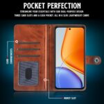 Shock Proof Flip Cover Back Case for Vivo T4X 5G | Magnetic Wallet Leather Case with Stand - Image 3