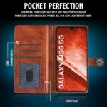Shock Proof Flip Cover Back Case for Samsung Galaxy M36 5G | Magnetic Wallet Leather Case with Stand - Image 4