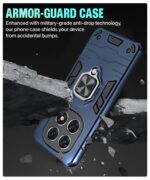 Shock Proof Back Case Mobile Cover for Redmi Note 14 Pro 5G | Poco X7 5G | Back Cover Case (Tough Armor | Hybrid PC + TPU | Ring Holder & in-Built Kickstand | Blue) - Image 6