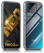 Crystal Clear Transparent Back Case Cover for iQOO Neo 6 5G | Full Device & Camera Protection Shockproof TPU Silicone Back Cover Case Transparent - Image 2