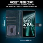 Shock Proof Flip Cover Back Case for Vivo T4 Lite 5G | Magnetic Wallet Leather Case with Stand - Image 3