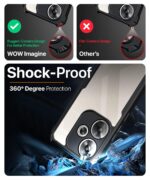 Shock Proof Clear Protective Back Case for Poco F6 5G - AirEDGE Technology | 360 Degree Camera Protection | Transparent Hybrid Back Case Mobile Cover - Black - Image 3