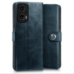 Shock Proof Flip Cover Back Case for Motorola Moto G35 5G | Magnetic Wallet Leather Case with Stand - Image 3