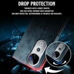 Shock Proof Flip Cover Back Case for Vivo V40 | Magnetic Wallet Leather Case with Stand - Image 5