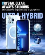 Ultra-Hybrid Back Case Cover for iPhone 13 Pro | Compatible with MagSafe | Drop and Camera Protection | Shock Proof Crystal Clear Mobile Back Case (PC+TPU, Transparent) - Image 4