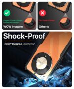 Shock Proof Clear Protective Back Case for Honor X9B 5G - AirEDGE Technology | 360 Degree Camera Protection | Transparent Hybrid Back Case Mobile Cover - Black - Image 3