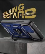 Tough Armor Bumper Mobile Back Case for iPhone 14 | Sliding Camera Shield Cover | Shock Proof 360? Protection | Hybrid PC + TPU | Ring Holder with Kickstand ? Blue - Image 5