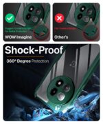 kelpuj Shock Proof Clear Protective Back Case for 1+ OnePlus 13R 5G - AirEDGE Technology | 360 Degree Camera Protection | Transparent Hybrid Back Case Mobile Cover - Green - Image 4