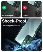 Shockproof Clear Protective Back Case for Samsung Galaxy M15 5G Prime Edition | M15 5G | F15 5G - AirEDGE | 360 Degree Camera Protection | Transparent Hybrid Back Case Mobile Cover - Green - Image 6