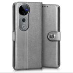 Shock Proof Flip Cover Back Case for Vivo V40 | Magnetic Wallet Leather Case with Stand - Image 4
