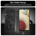 Shock Proof Flip Cover Back Case for Samsung Galaxy F12 | Magnetic Wallet Leather Case with Stand - Image 4