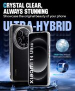 Ultra-Hybrid Clear Back Case Cover Designed for Xiaomi 14 Ultra 5G | Sleek Hard Back | Cushion Edge Technology Shockproof Drop & Camera Protection Bump Transparent - Image 3