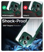 Shock Proof Clear Protective Back Case for Redmi Note 14 SE 5G | Redmi Note 14 5G - AirEDGE Technology | 360 Degree Camera Protection | Transparent Hybrid Back Case Mobile Cover - Green - Image 4